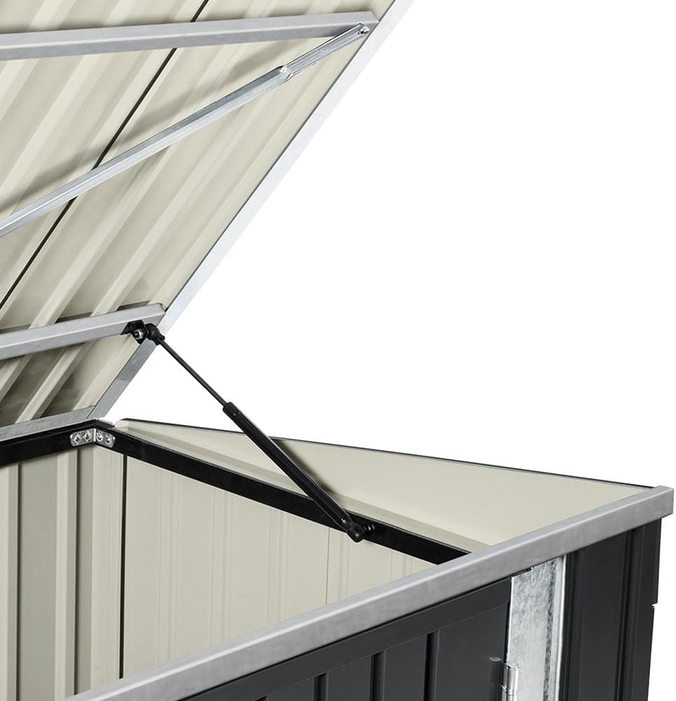 etezen - Abri de jardin métal 210x105x130cm - toit ouvrant, double porte, rangement vélos