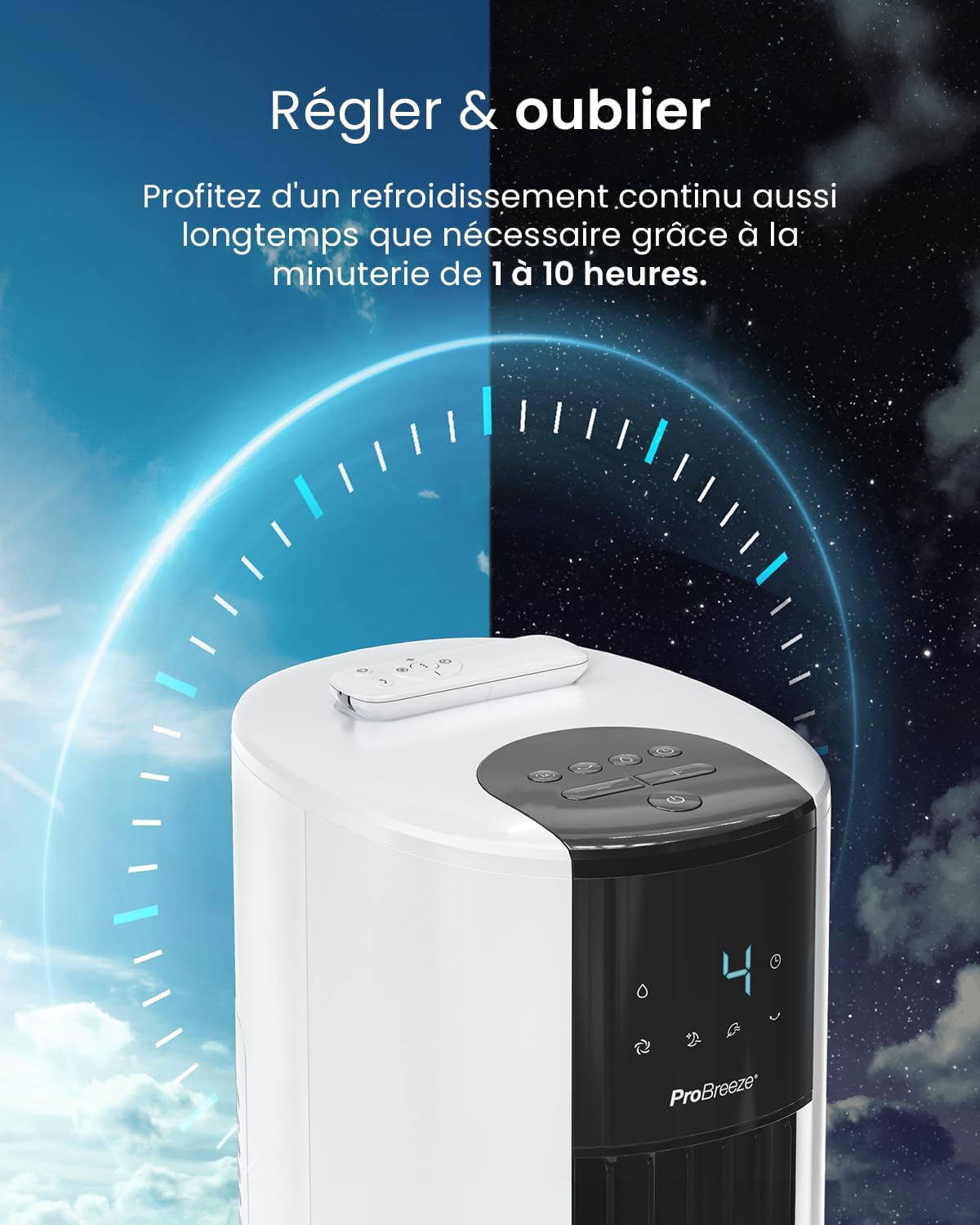 etezen OmniAir Rafraichisseur d’Air 7L 3en1, 7 Vitesses, 3 Modes, Oscillant, Minuterie 10h, Climatiseur Mobile Sans Évacuation, Silencieux, Sans Conduit, Ventilateur Refroidisseur d'Air