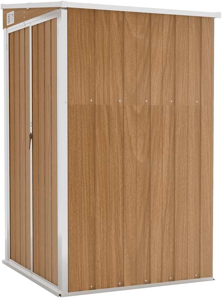 etezen Remise de Jardin Murale Marron 118x100x178 cm Acier galvanisé,Maison & Jardin, Pelouses & Jardins, Vie en extérieur, Structures extérieures, Cabanes & abris de Jardin, Brun (Poids 22.7KG)