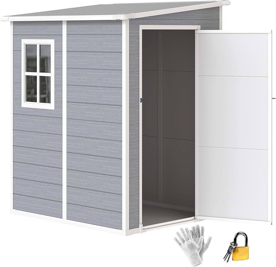 etezen - Abri de jardin 1.54m² - porte verrouillable, fenêtre, aération - 122x149x192/177cm