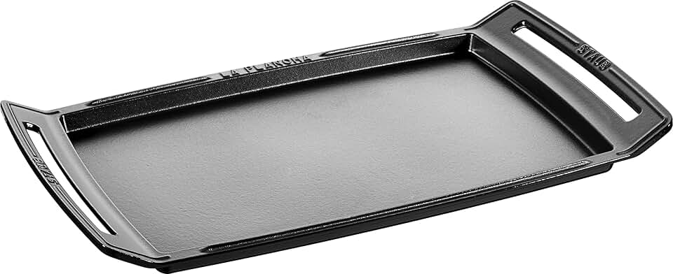 etezen - Plancha Fonte Noire - 38x25 cm - Rectangulaire, Durable