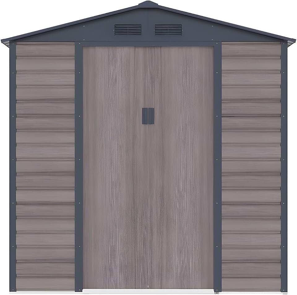 etezen - Abri de Jardin métal effet bois gris 4,15 m² - acier galvanisé - ADELMO