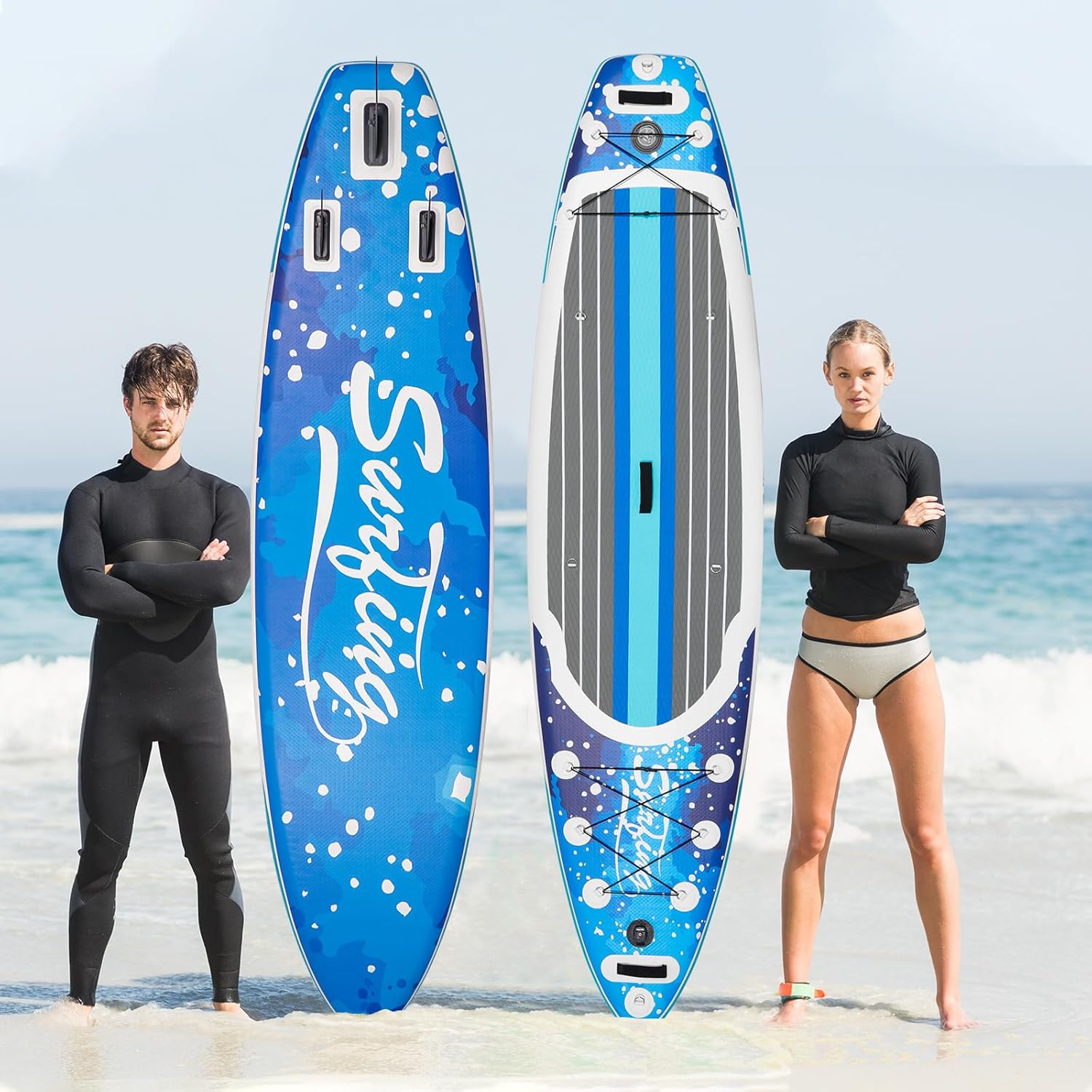 etezen - Paddle gonflable 320/335cm - 2 personnes, siège kayak, jusqu'à 150kg
