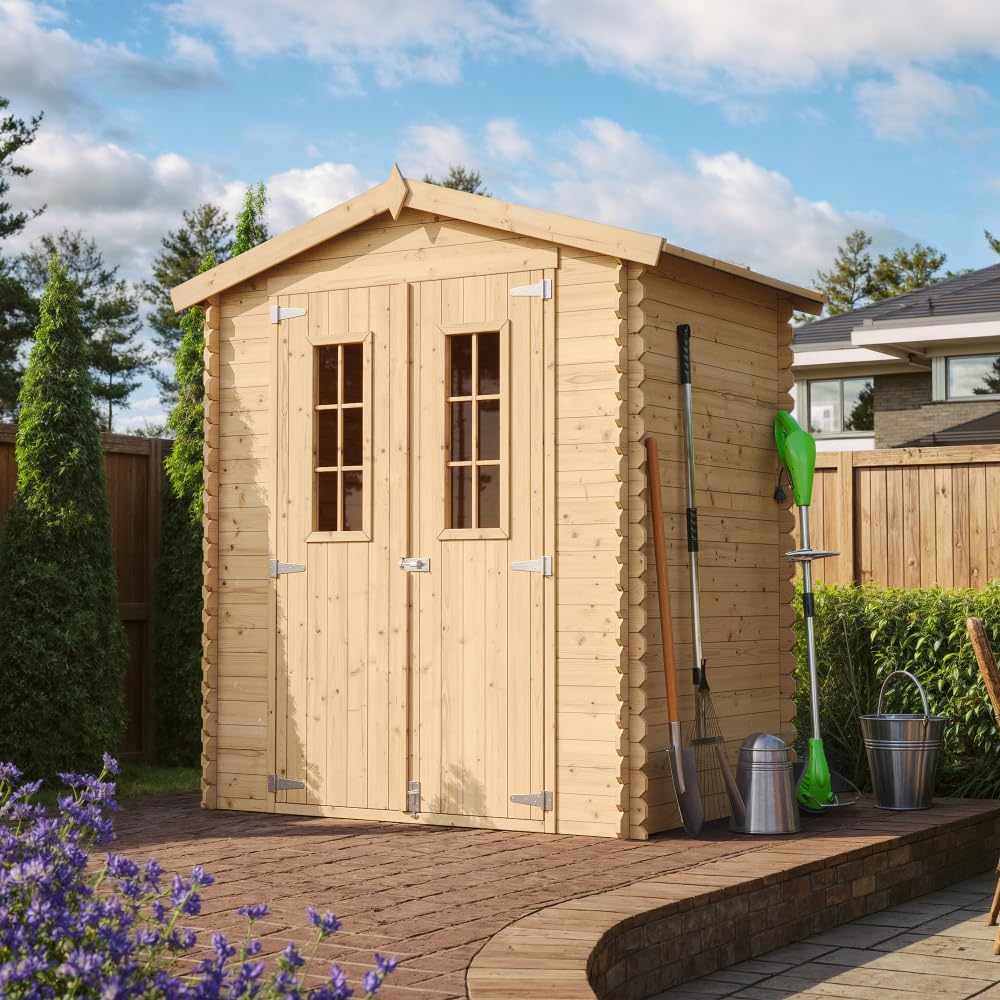 Abri de Jardin en Bois - Stockage extérieur I196xL136xH218 cm/ 1.98 m2 Petit abri à Outils, Local à vélos - etezen M367C