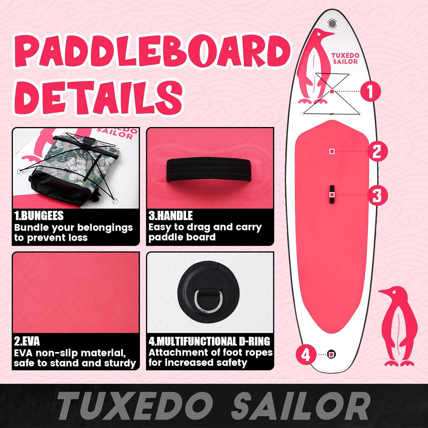 etezen - SUP gonflable adulte - Accessoires inclus - robuste