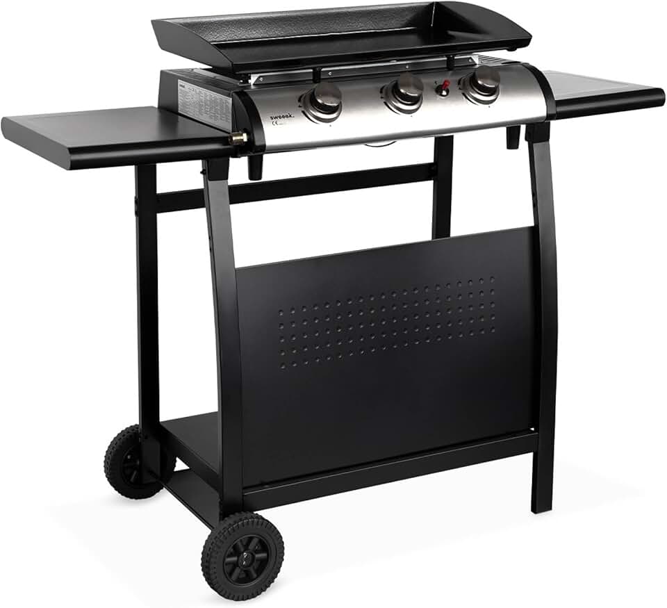 etezen - Porthos - 3 brûleurs, 7.55kW, inox, plaque émaillée, chariot