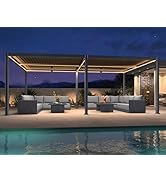 etezen Pergola Bioclimatique 4 x 6 m en Aluminium, Tonnelle de Jardin Exterieur Imperméable ...