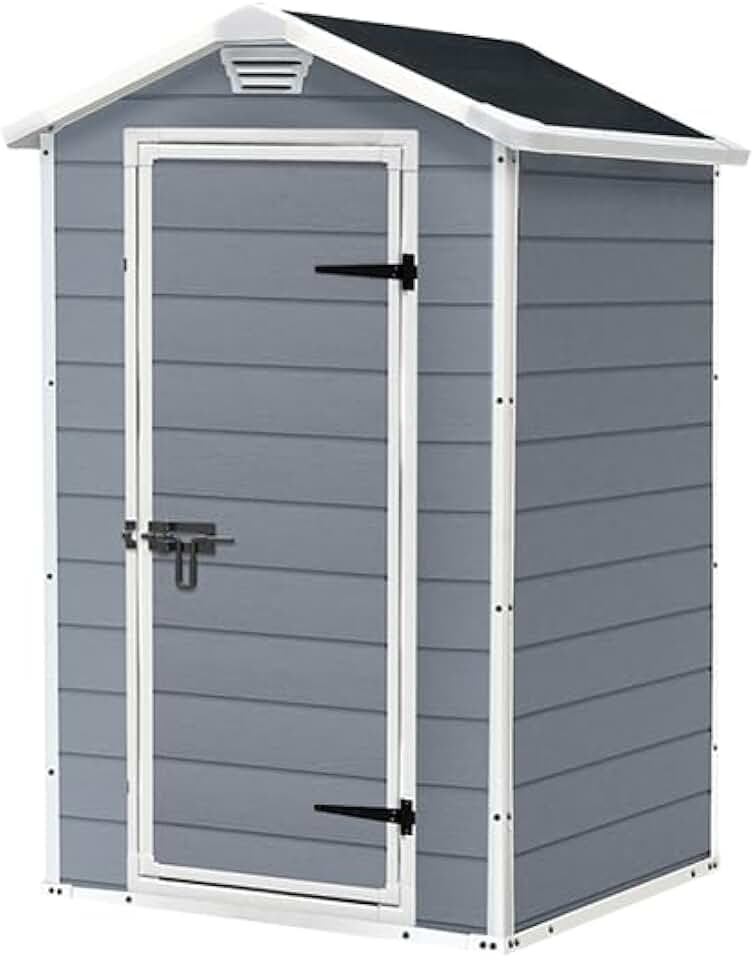 etezen - Abri Manor 43 - 1,1m² - Résine gris, porte simple