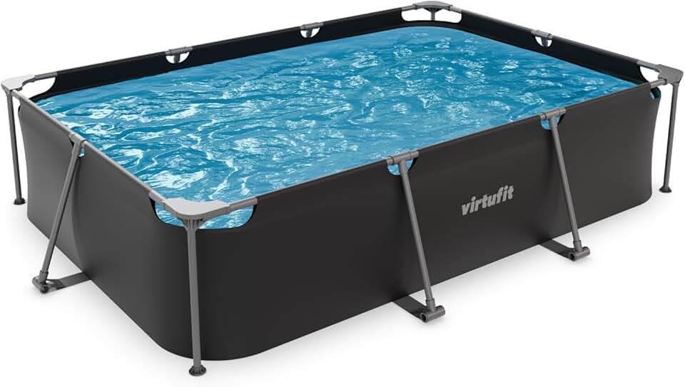 etezen Piscine rectangulaire 300 x 210 x 66 cm anthracite – Compacte – Cadre stable – Idéale pour le jardin – Montage rapide