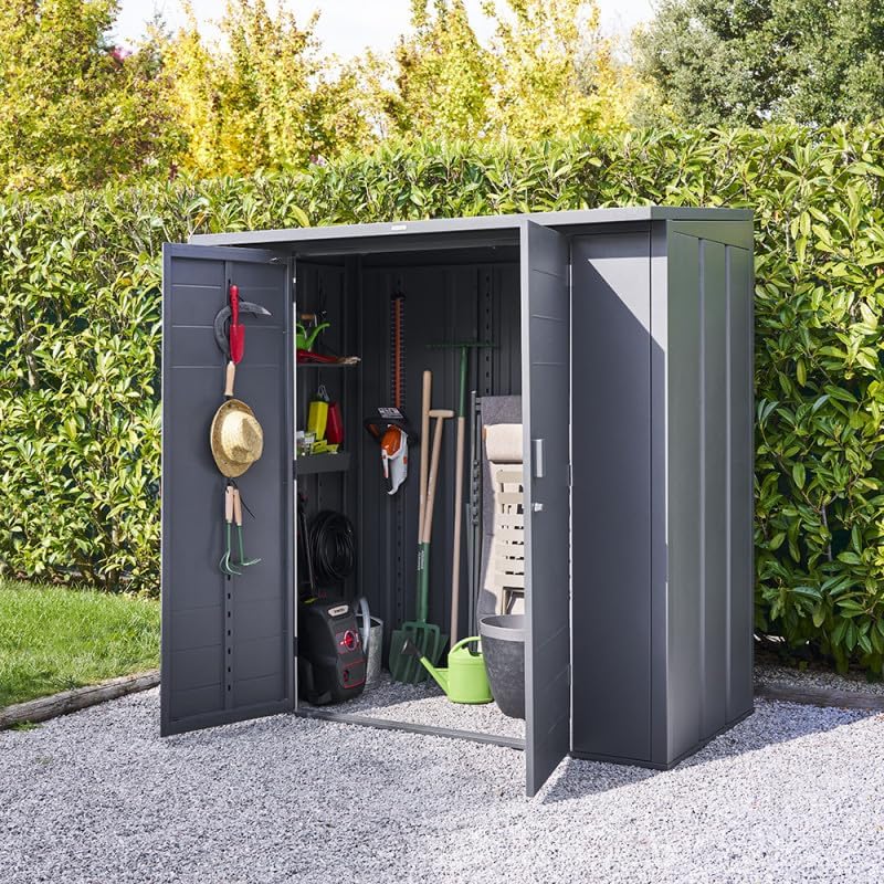 etezen - Abri de Jardin Forgia 2,2m² - acier graphite robuste