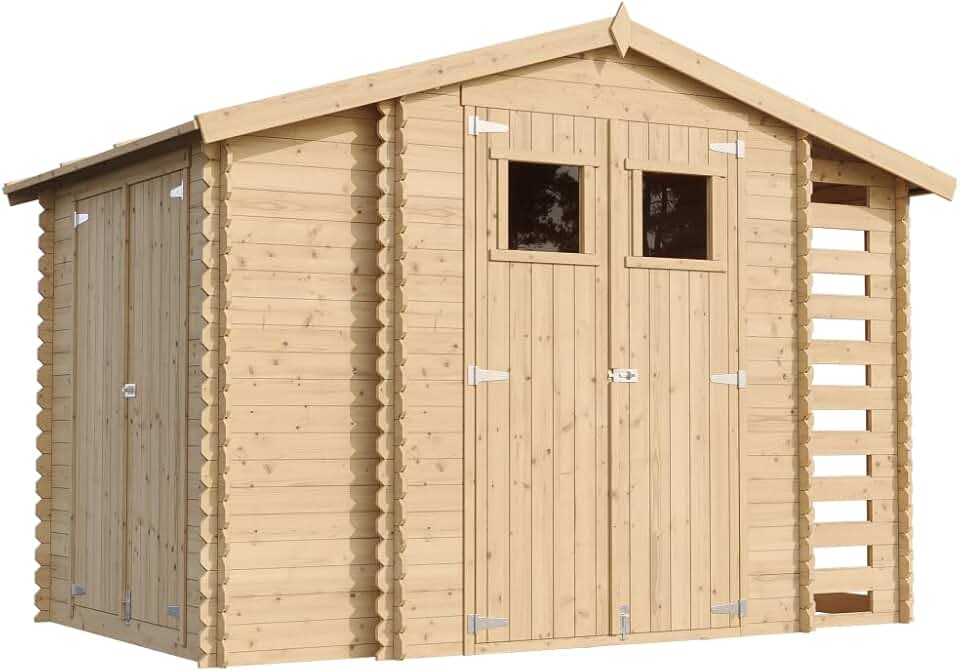 etezen - M389 - Abri de jardin bois 206x328x218cm, toit étanche, fenêtres