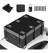 etezen Coffre de Toit Voiture Souple 600 L, Sac de Toit Pliable et Étanche 500D PVC, Tapis Ant...