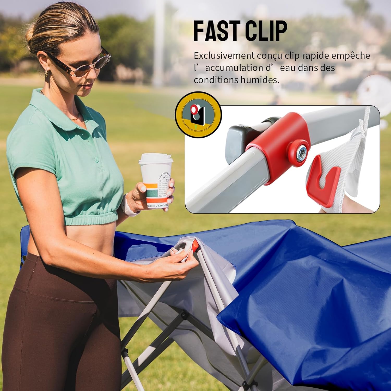 etezen - tonnelle pliante 3x3m - imperméable, UPF 50+, 4 parois amovibles