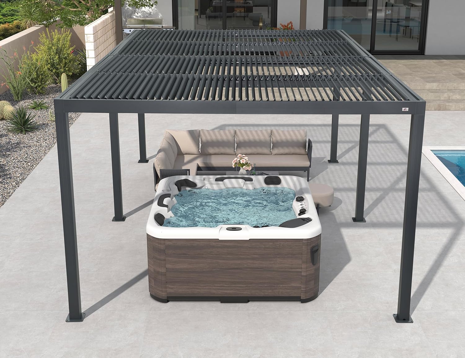 etezen - Pergola bioclimatique - 6x3,68m - aluminium lames orientables