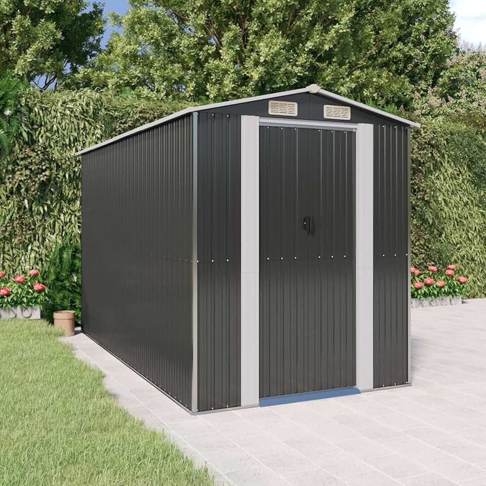 etezen Abri de Jardin Anthracite 192x357x223 cm Acier galvanisé,Abris de Jardin,Abri de Stockage pour Jardin,Abri d'outils de Jardin