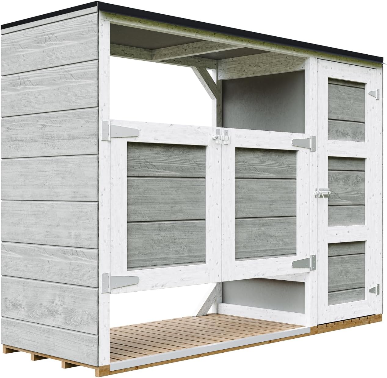 Abri de Jardin pour poubelles, Cache Poubelle extérieur 2x240L – Coffre de Rangement Exterieur, Armoire de Jardin, cabane de Jardin Exterieur – etezen M981A-TUNDRA Grey