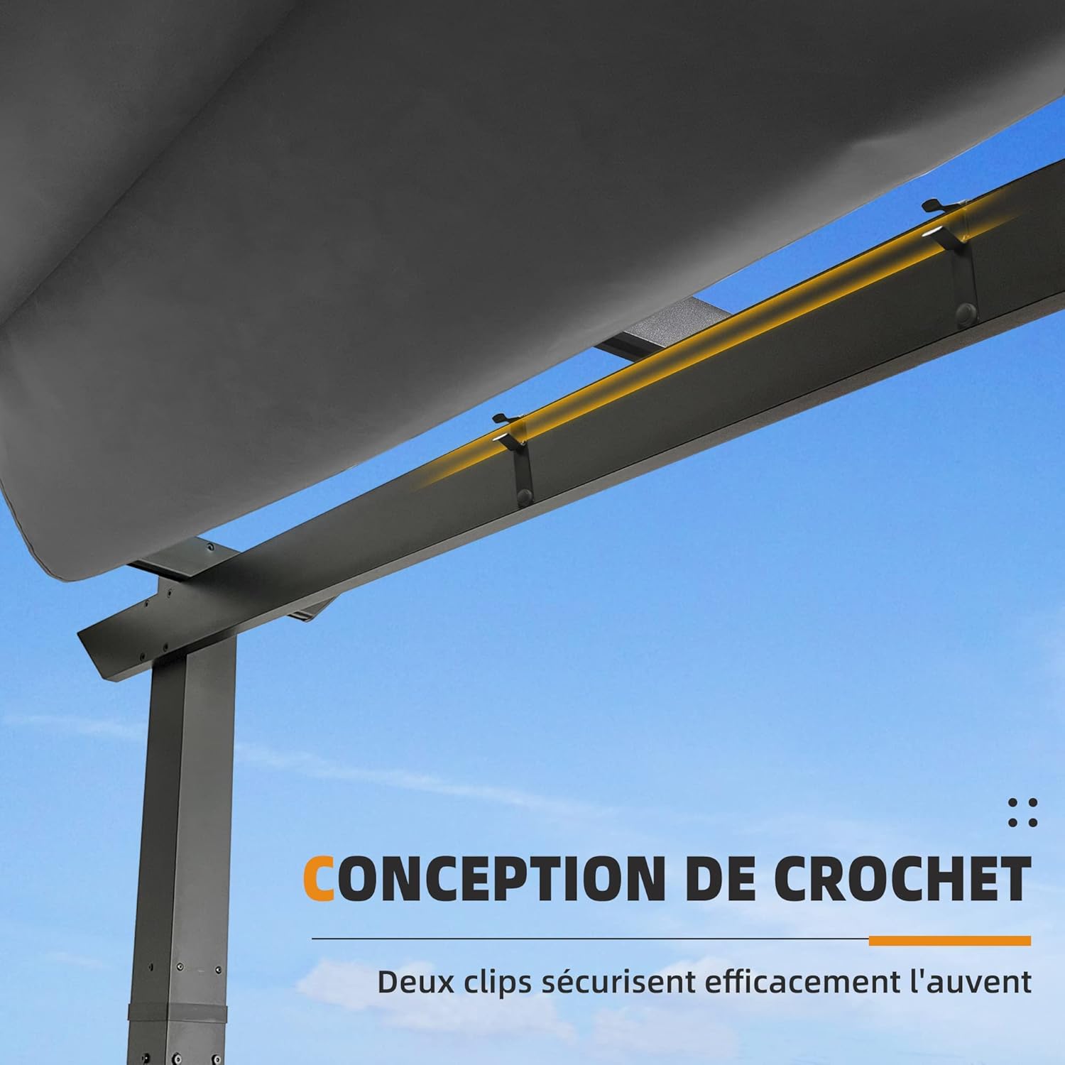 etezen – pergola aluminium – 4x3m – toit rétractable, éclairage intégré