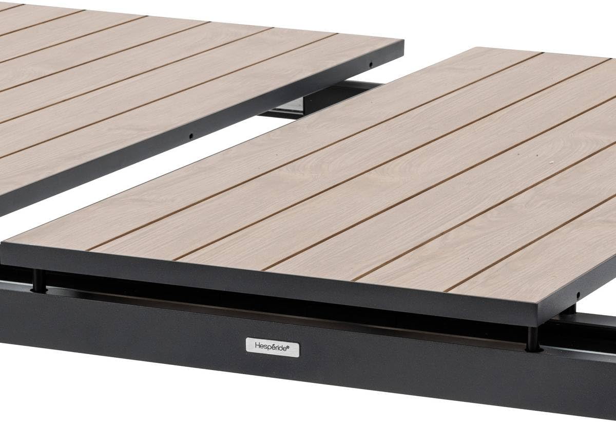 etezen - Evasion - grande table extensible 14 places - aluminium effet bois, rallonge, extérieur