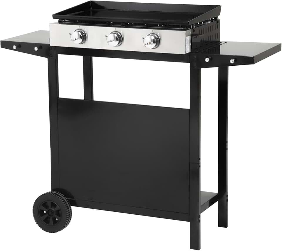 etezen - Plancha Mérida sur chariot 3 brûleurs 6kW 74x33 cm