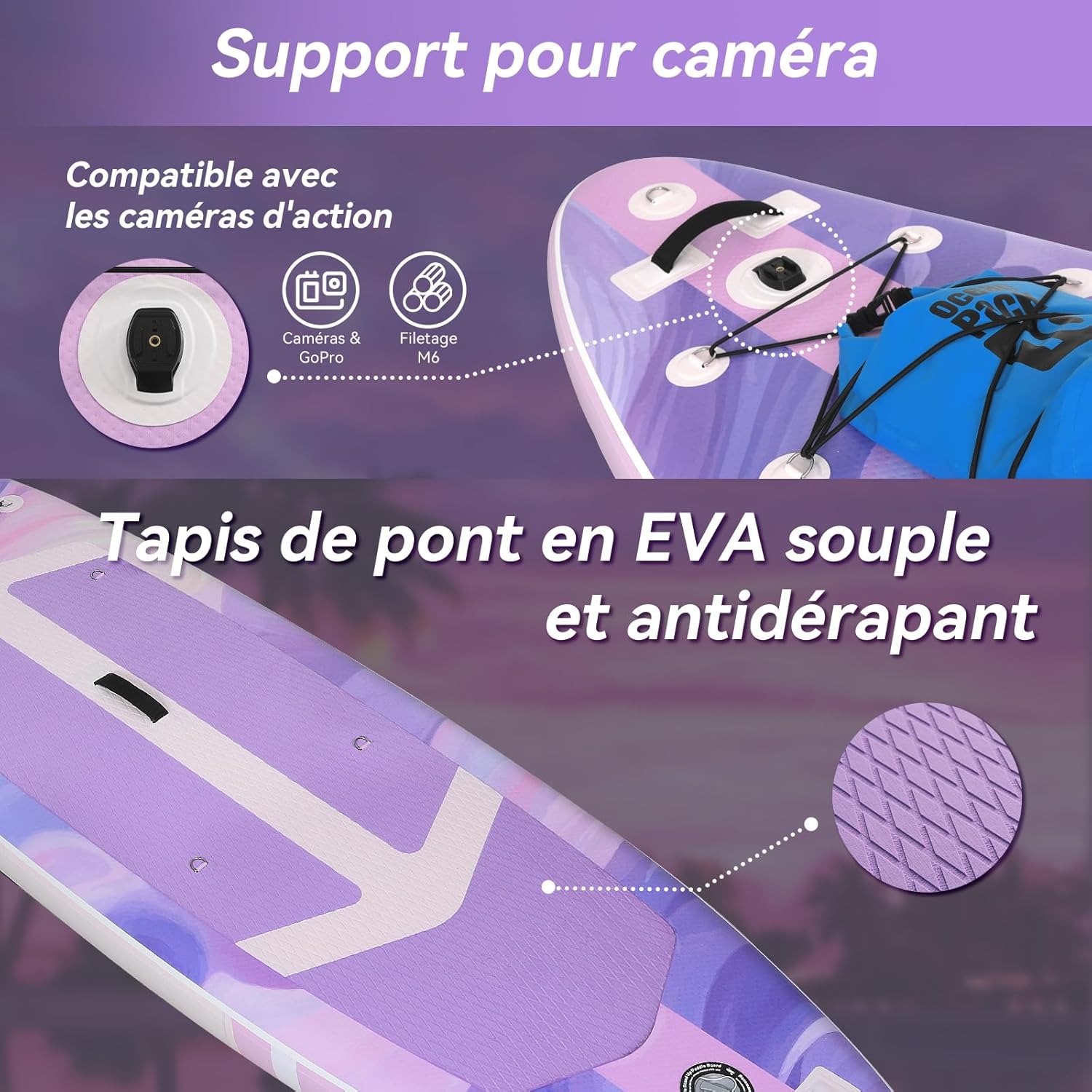 etezen - Paddle Gonflable Série Adulte - 320/335cm - 2 personnes, siège kayak, pagaie alu, support caméra, jusqu'à 15