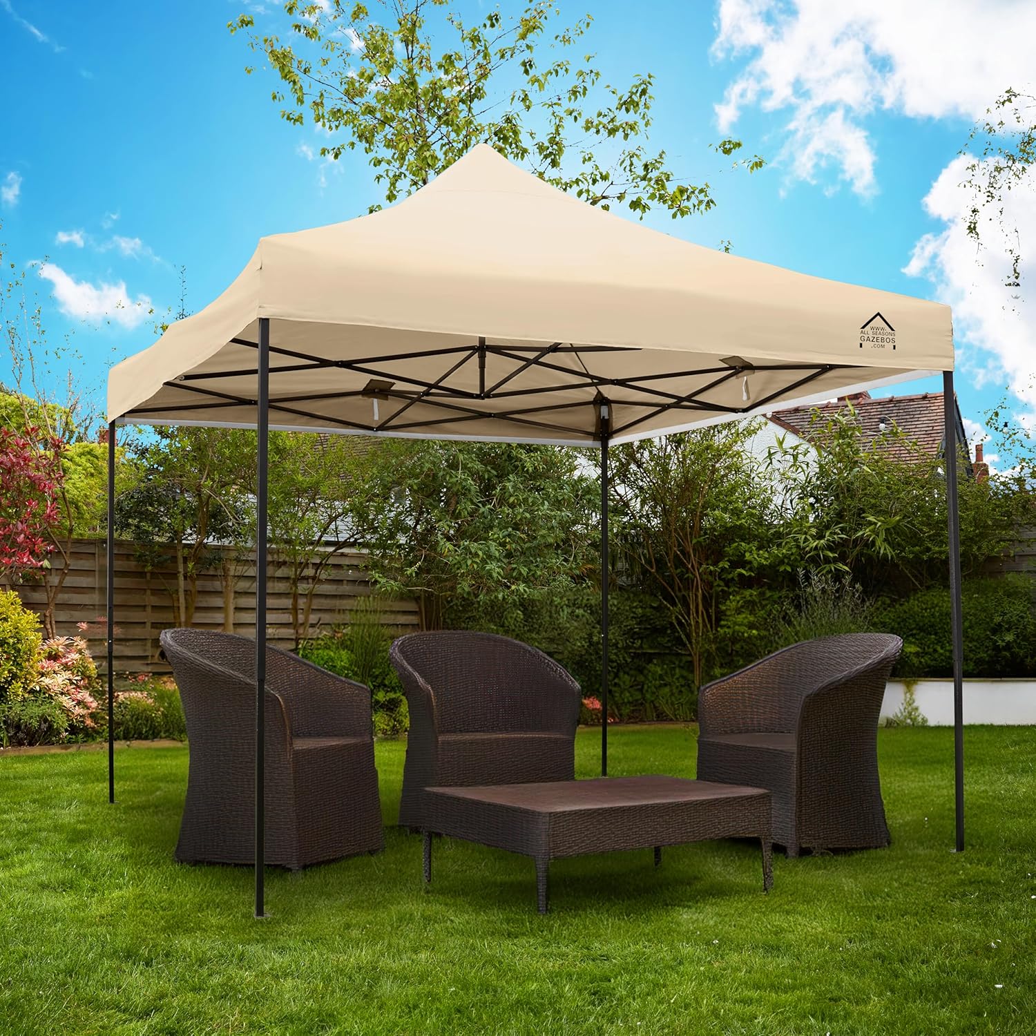 etezen | Tonnelle Pliante 3x3m | Matériaux Robustes, Entièrement Étanches et de Haute Qualité (Beige)