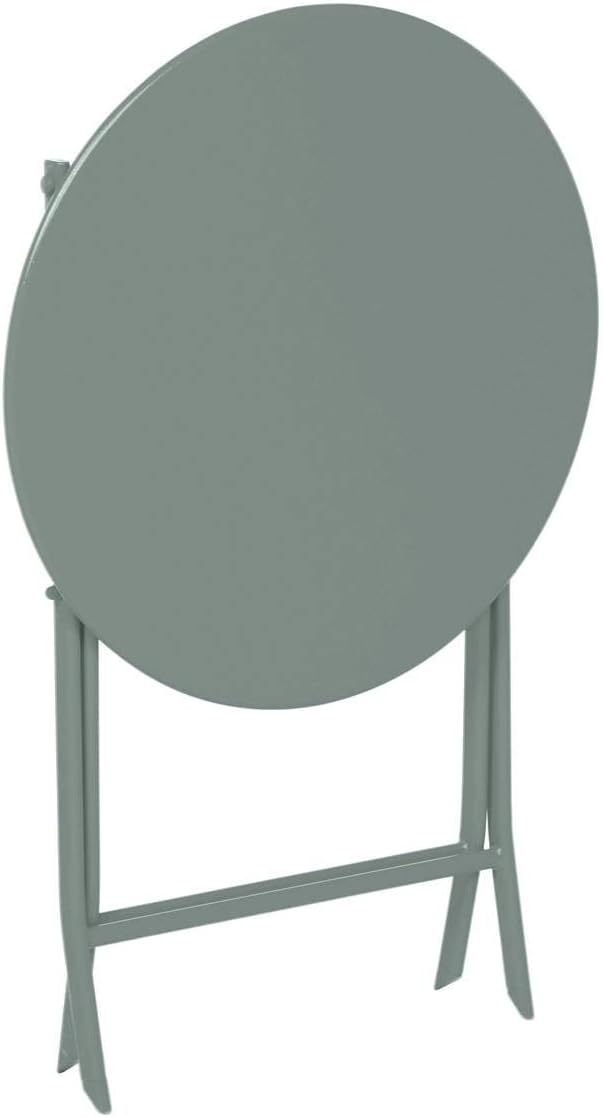 etezen - Greensboro - Ø60 cm - Table de jardin pliante acier vert 2 places