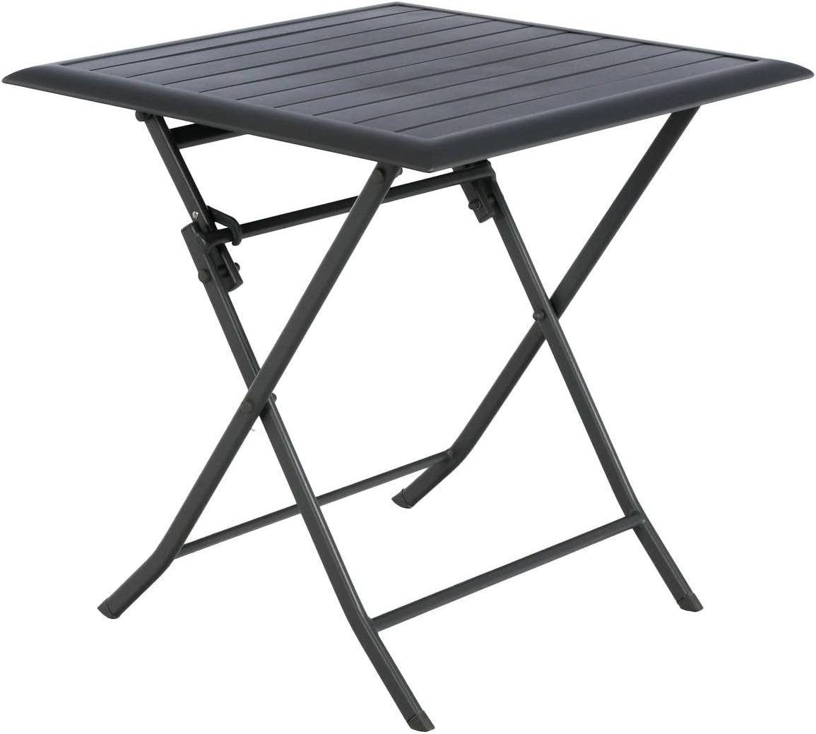 etezen - Azua - table pliante 2 places 70x70cm aluminium gris