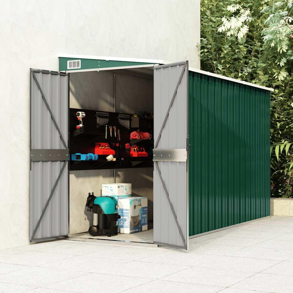 etezen Abri de Jardin Mural Vert 118x288x178 cm Acier galvanisé,Structures extérieures, Cabanes & abris de Jardin,316225