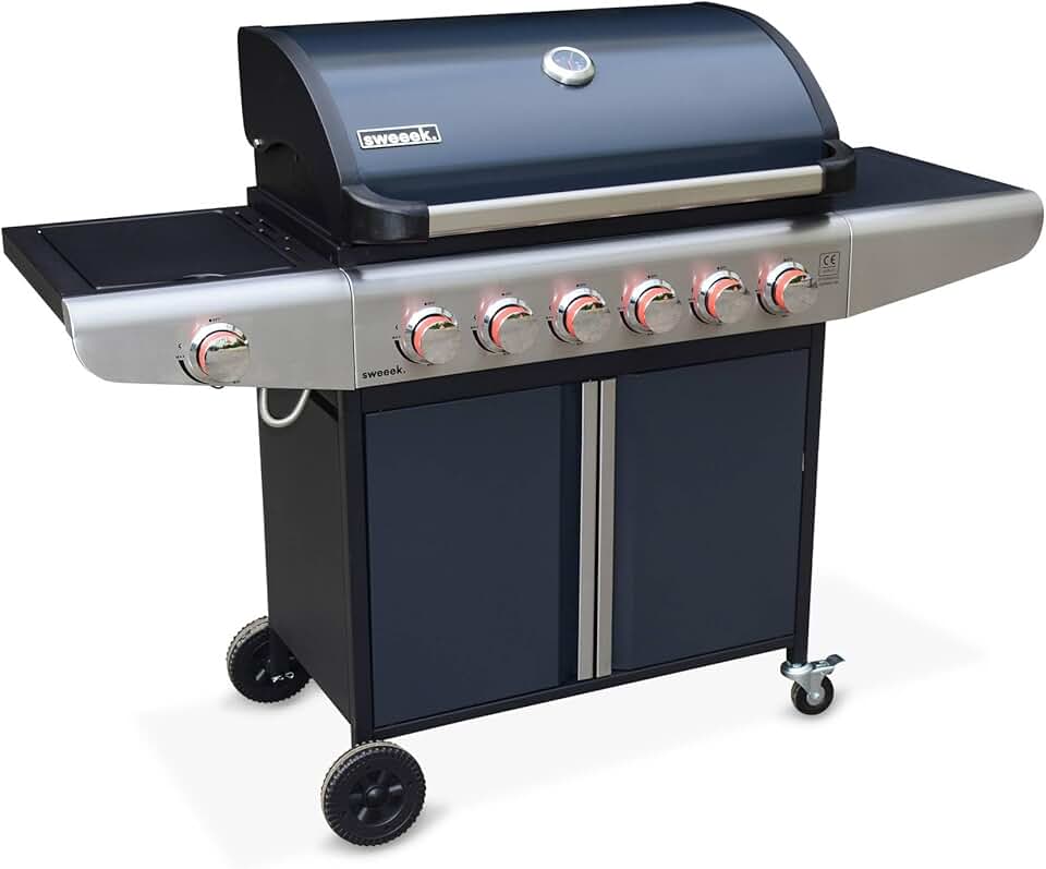 etezen - Bazin 6 - barbecue gaz 6 brûleurs, roues, rangement