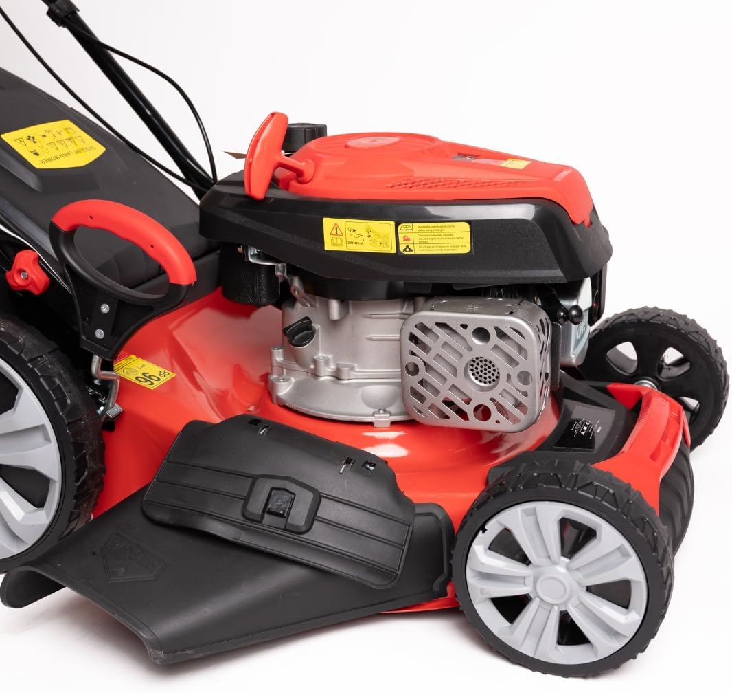 etezen Tondeuse à gazon à explosion automotrice 4in1-4 CV, Tondeuse à gazon thermique autoportée - Moteur 170cc 4 temps avec autotraction - Largeur de coupe 51 cm - Mulching - Panier de collecte 60L
