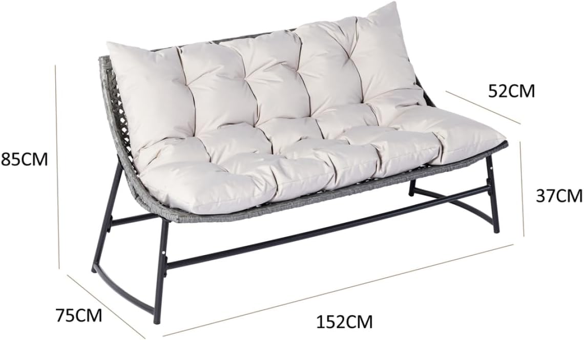 etezen - Guahana - salon bas 4 places, acier, rotin, coussins épais