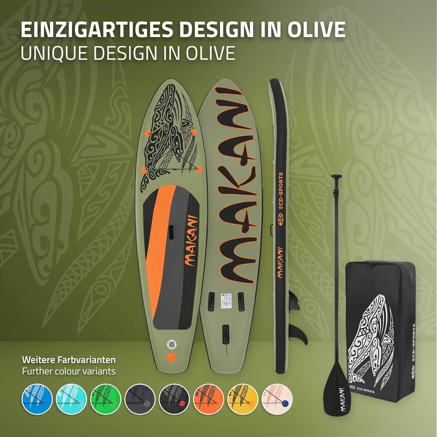 etezen - Stand Up Paddle Série - 305/308/320/380 cm - PVC, 120/150 kg, épaisseur 10/15 cm, sac, pompe