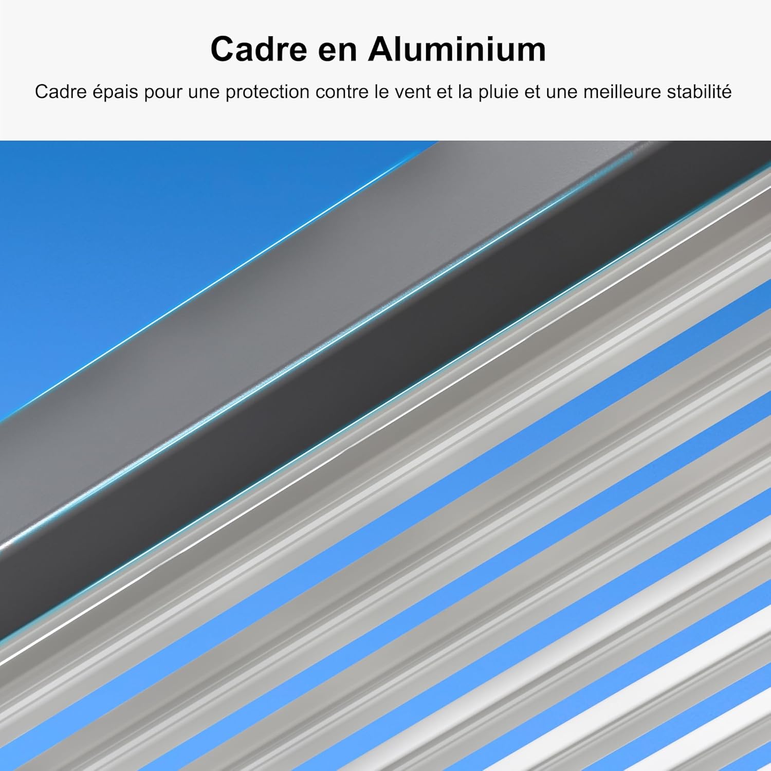 etezen - Pergola Bioclimatique - 6,35x3,5m - Aluminium, éclairage, lames orientables, poteaux blancs