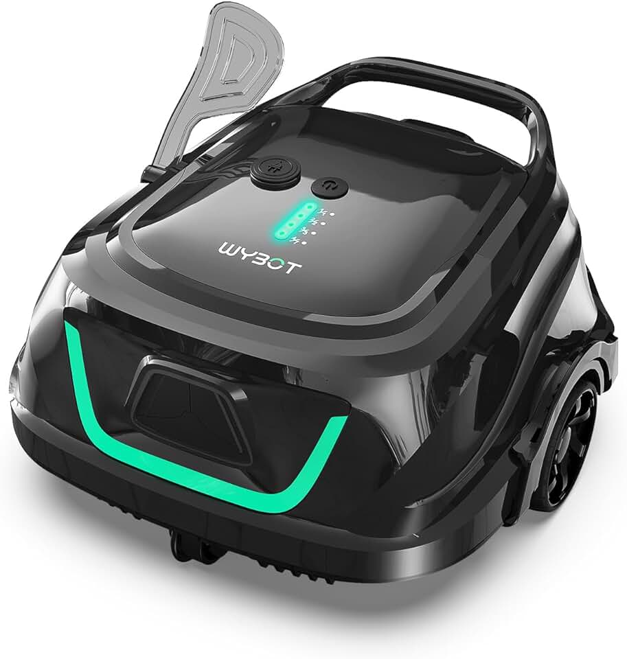 etezen A1max Robot Piscine sans Fil pour Piscines Hors-Sol, Aspirateur Automatique, Robot Piscine 130 Min Autonomie, Double Filtration, LED, Charge 2h, 4 Modes,Vert forêt