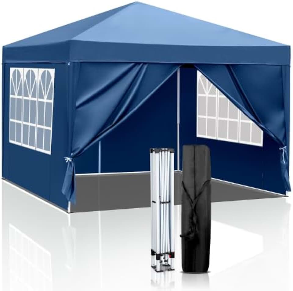 etezen - tonnelle pliante série 3x3m imperméable, 4 parois, bleu royal