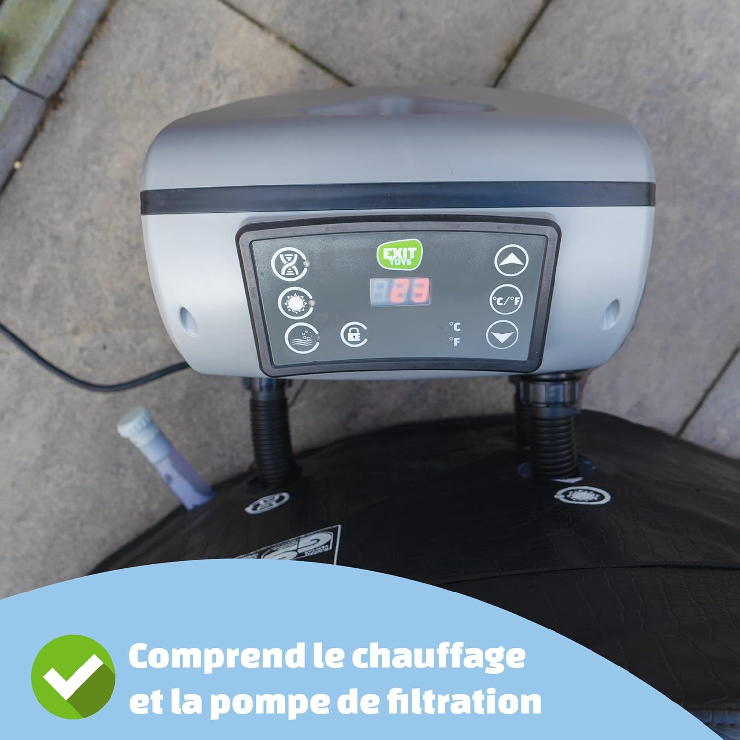 etezen - Leather Premium Spa extérieur 184x73cm - 4 places, chauffage, 120 jets air