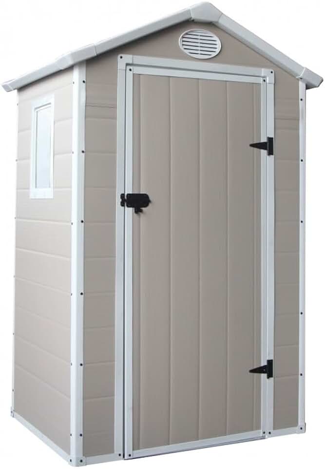 etezen - Abri de jardin en résine - 1,34m² - porte verrouillable, fenêtre, ventilation, acier galvanisé