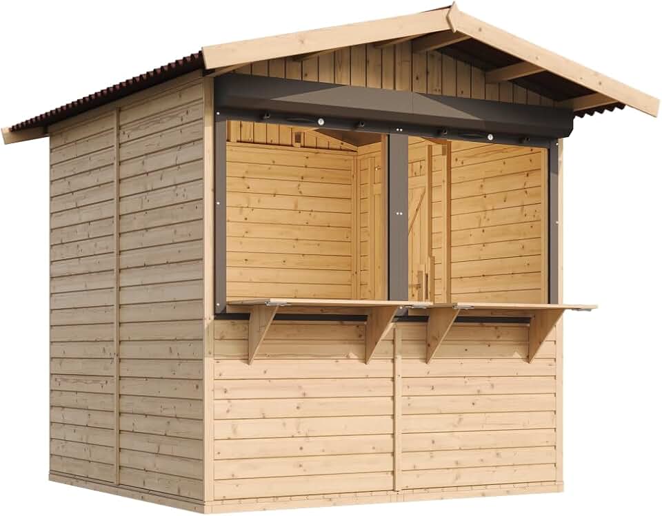 etezen - kiosque jardin bois 4m², 2 fenêtres, volets, 253x263x232cm - M149Z