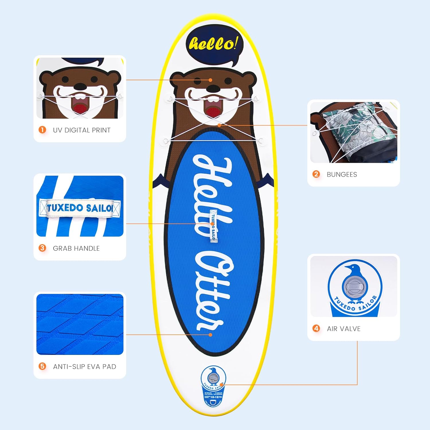 etezen - planche SUP adulte gonflable, accessoires inclus, 320x81x15cm