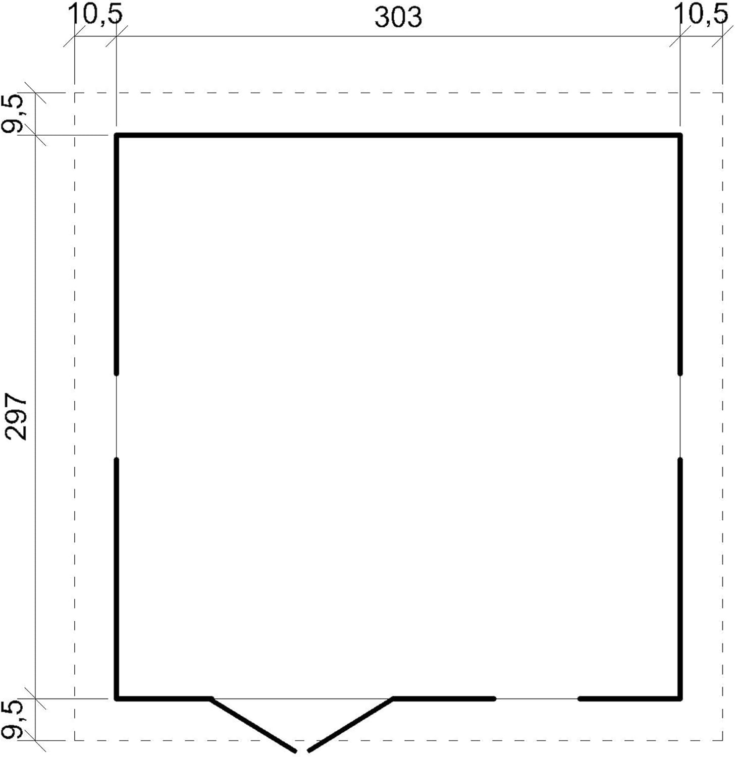 ABRI de Jardin en Bois Exterieur avec Les PLANCHERS IMPRÉGNÉ - Cabane de Jardin en Pin/épicéa- H226x316x324 cm/9 m²-Construction de Panneaux- Rangement pour vélos, Remise à Outils- etezen M335+M335G