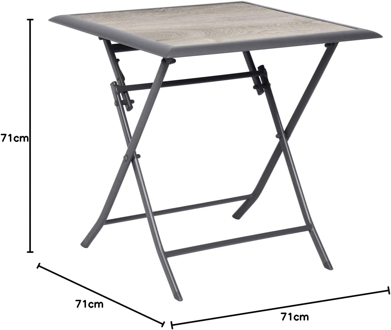 etezen - Azua table pliante carrée 2 places gris aluminium