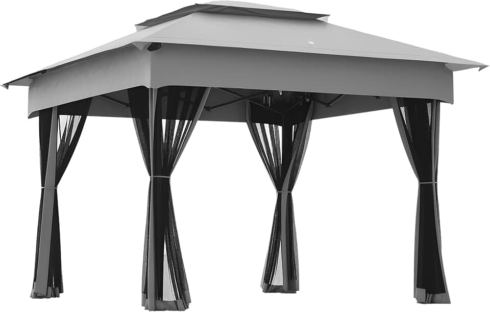 etezen - Tonnelle Pop-up - 3x3m - Métal, anti-UV, moustiquaire, sac de transport