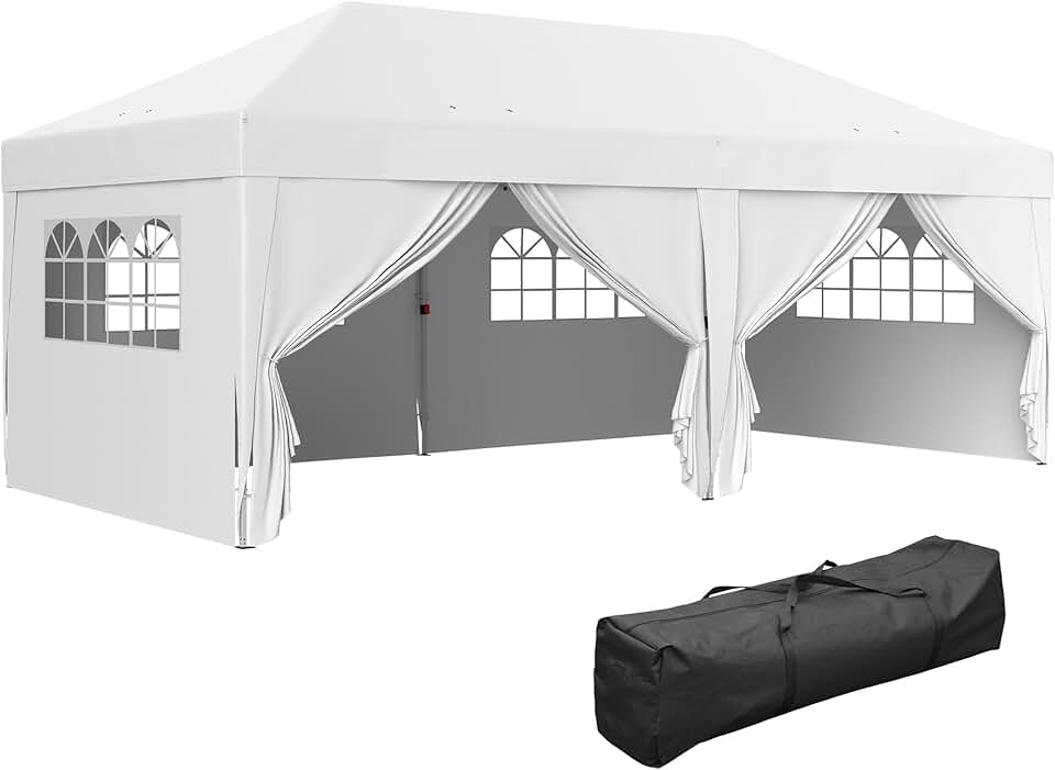 etezen - Tonnelle pliante série jardin 3x6m, 6 parois, sac inclus