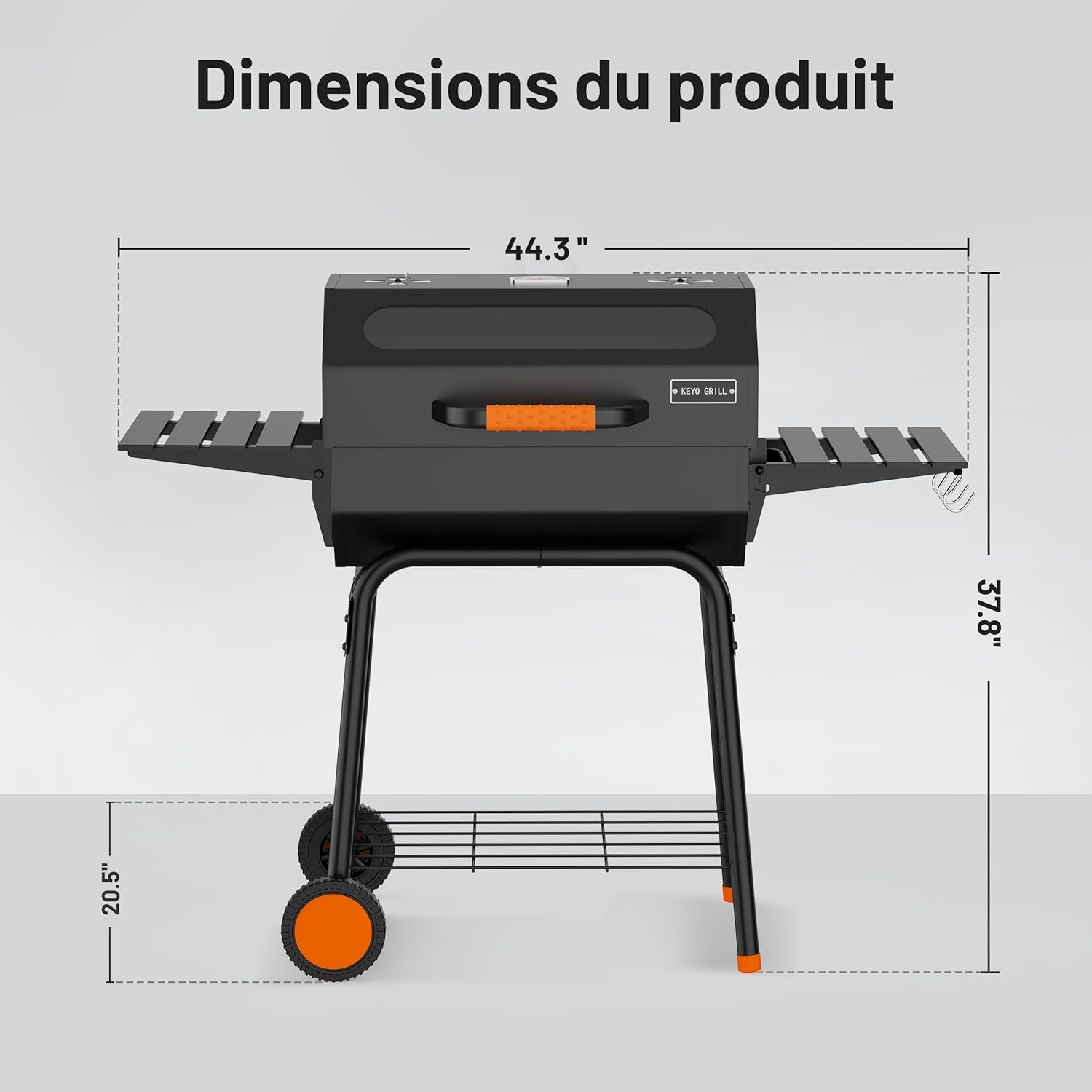 etezen 23 pouces barbecue pentagonal, chromé, 469 Sq In-23 Pouces