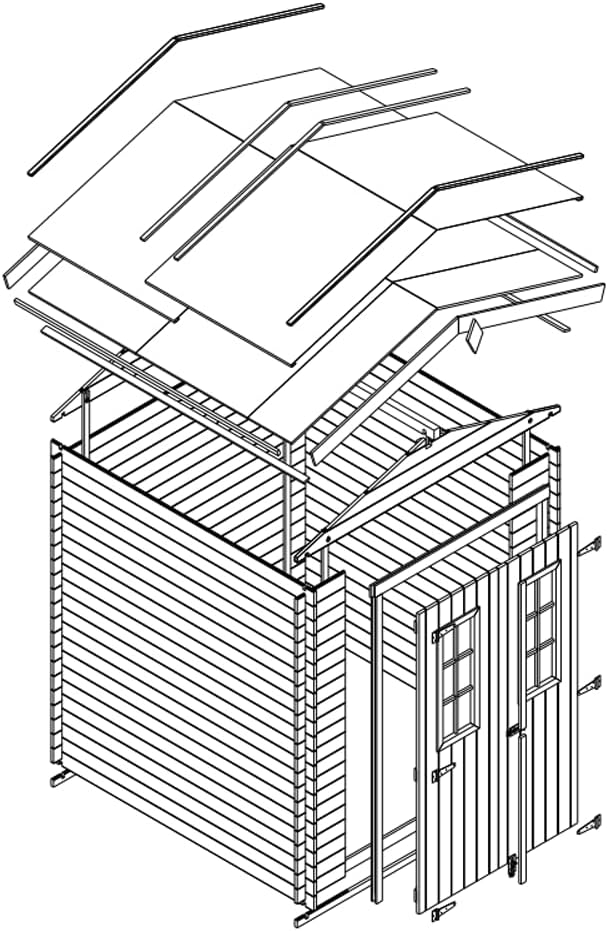 Abri de Jardin en Bois - Stockage extérieur I186xL196xH218 cm/ 2,82 m2 Petit abri à Outils, Local à vélos - etezen M320C