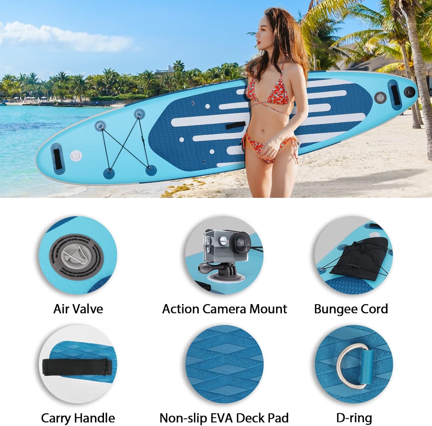 etezen - Paddle gonflable adulte - 320/335cm - 2 places, siège kayak, pagaie alu, support caméra, jusqu'à 150kg