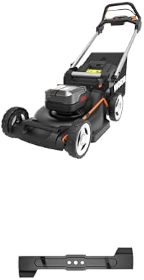 Pack etezen Tondeuse à Gazon autotractée Brushless sans Fil 40V WG749E + 3 Lames de Rechange, jusqu'à 500m², Lame de 46cm, Coupe jusqu'aux Bordures, Sac de 55 L, livée avec 2 Batteries 4Ah et Chargeur