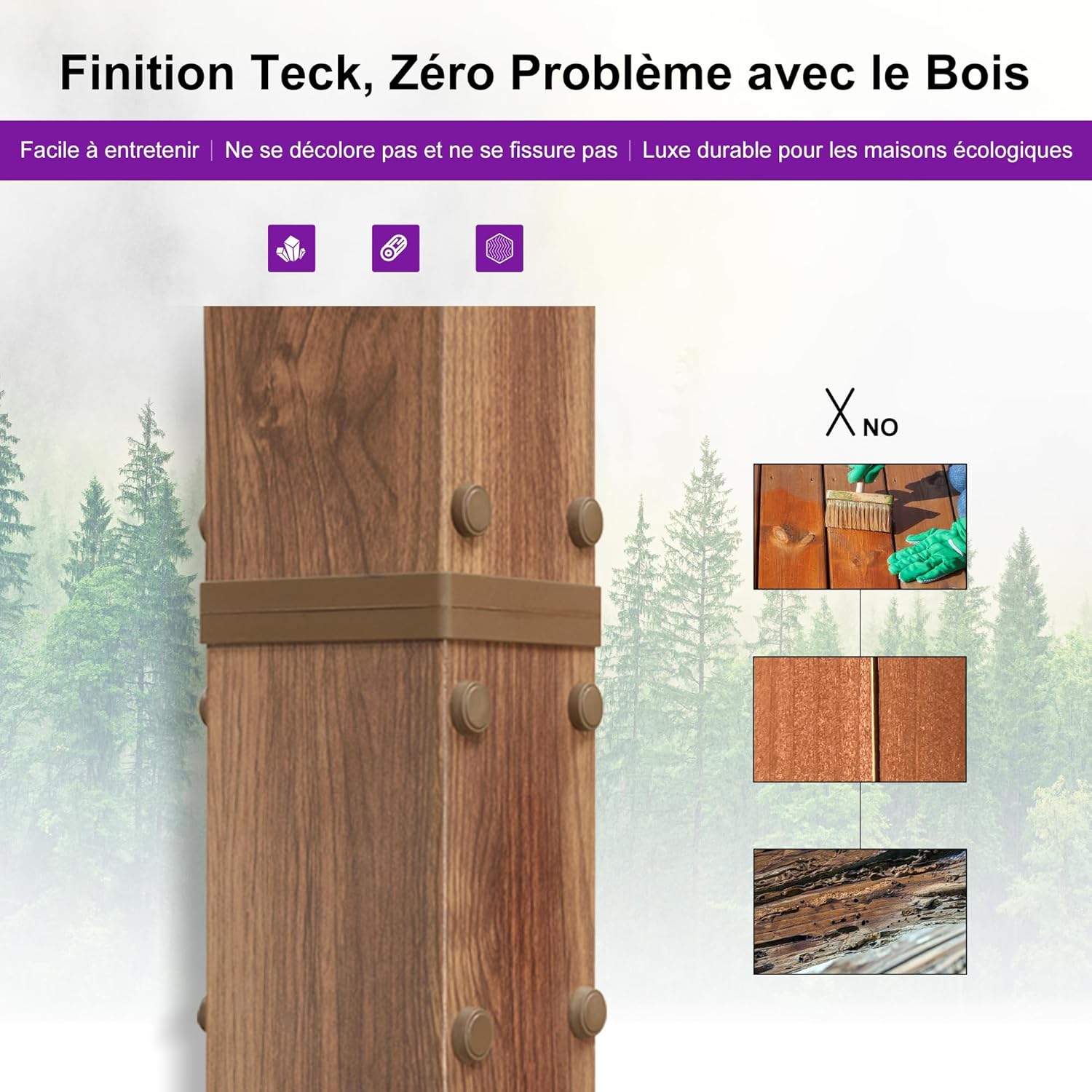 etezen - Pergola alu finition teck 4x3m - toile rétractable, rideau, kaki