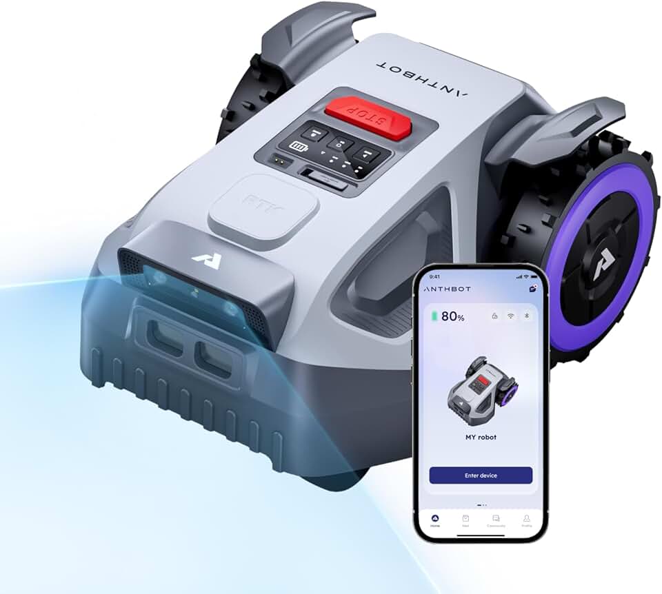 etezen - Robot tondeuse M9 - 1000 m², 5000 mAh, 4G, IA, NetRTK