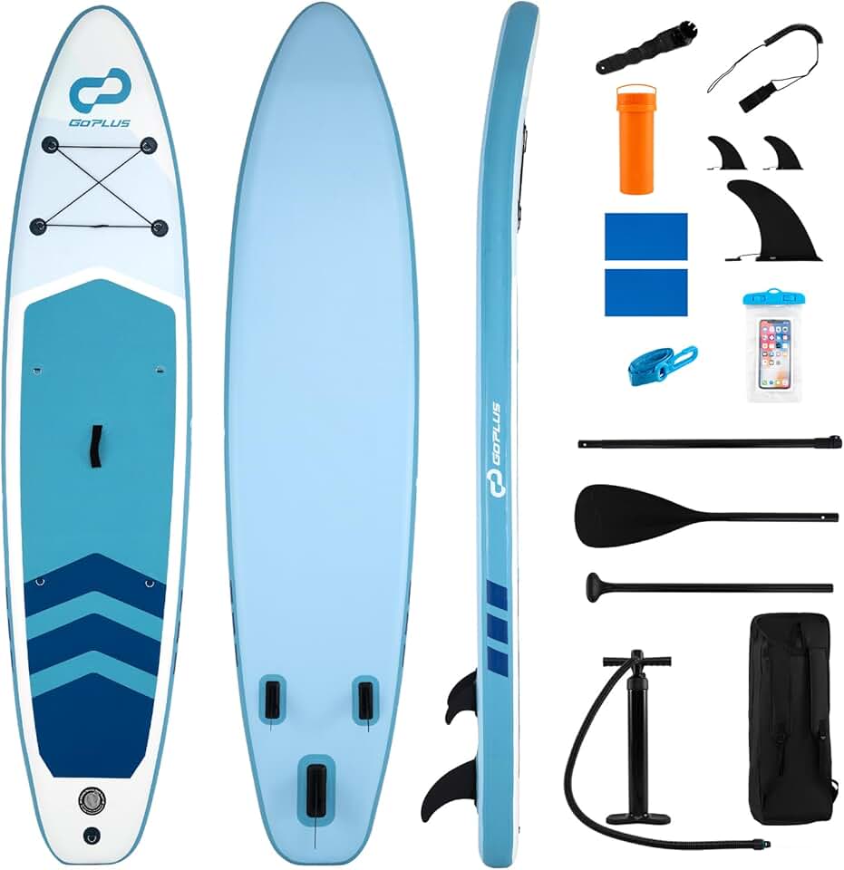 etezen - Paddle board gonflable - réglable, sac à dos, pompe, sécurité
